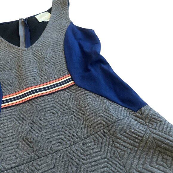 Maeve Anthropologie Ludlow Grey Quilted Dress Navy A-Line Size Small Women's - Picture 5 of 11